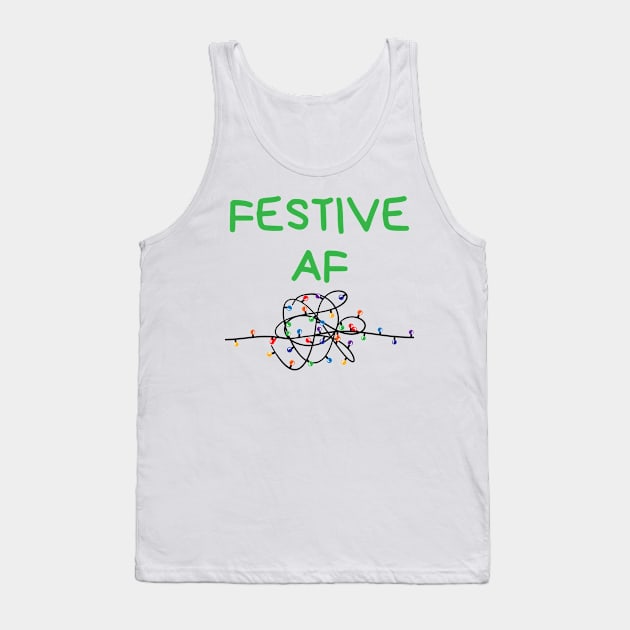 Christmas Humor. Rude, Offensive, Inappropriate Christmas Card. Festive AF. Black Tank Top by That Cheeky Tee